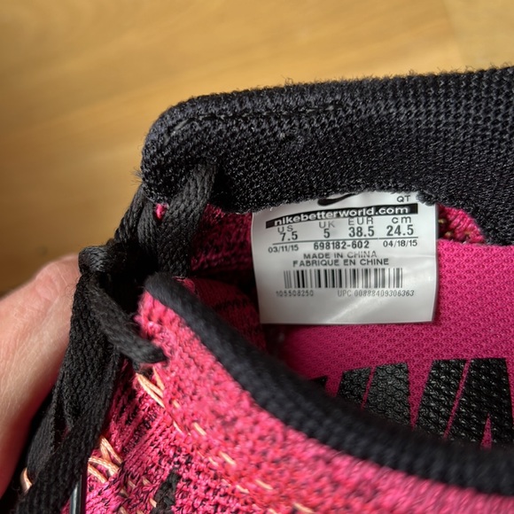 Women’s Nike Pink Flyknit Lunar 3 Running Shoes Sz. 7.5 Sneakers Workout Gear - Picture 7 of 8